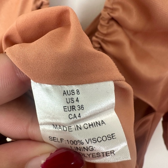 MOS The Label Ethereal Sleeved Keyhole Puff Sleeve Midi Dress Size 4 - Picture 8 of 8